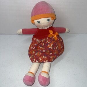 Corolle Poupée 2012 French Soft Plush Rag Doll In Colorful Dress HTF Rare 13"